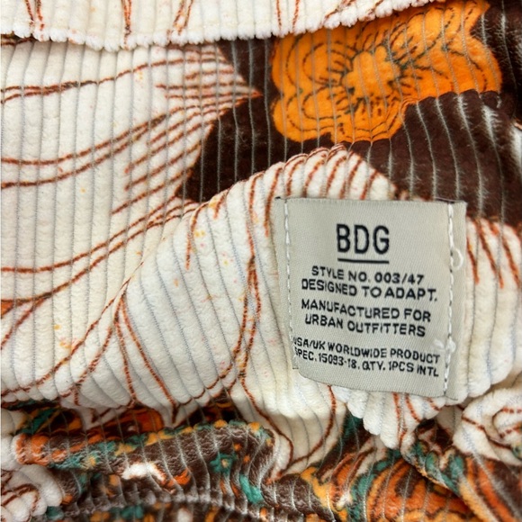 BDG Backpack Printed Corduroy Floral/ Paisley - Picture 3 of 7